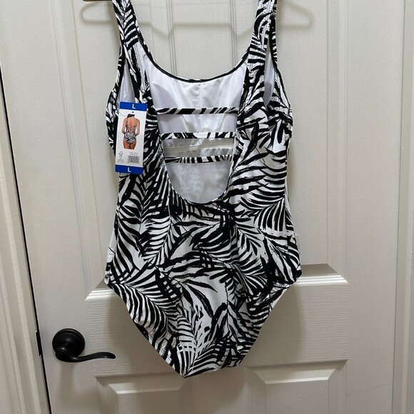 New Ocean Pacific OP One Piece Bathing Suit Size L Tropical Swimwear Upf 50+ - Picture 8 of 9